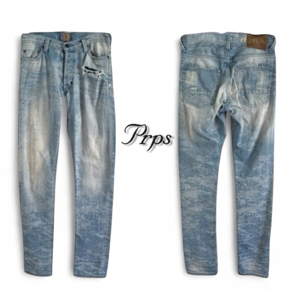 PRPS GOODS & CO ACID STONE WASH SLIM STRAIGHT DENIM BLUE JEANS SZ 29